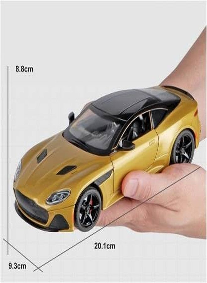 PEZYOX Scale Exclusive Alloy Metal Pull Back Die-cast Car Model with Sound Light Mini Auto Toy for Kids Metal Model Toy Car with Sound and Light (1.22 Scale- Aston Martin -Yellow) - Image 2